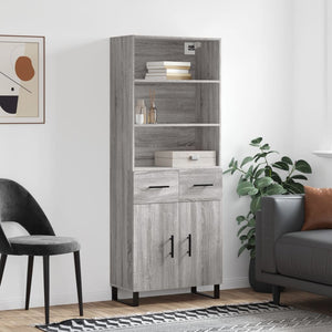 Credenza Grigio Sonoma 69,5x34x180 cm in Legno Multistratocod mxl 102232