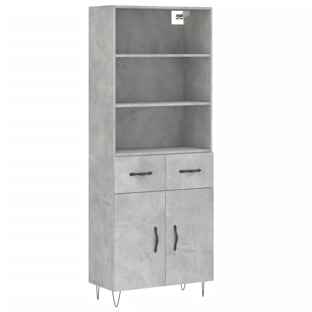 Credenza Grigio Cemento 69,5x34x180 cm in Legno Multistrato 3200549