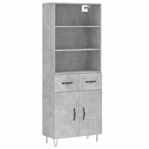 Credenza Grigio Cemento 69,5x34x180 cm in Legno Multistrato 3200549