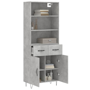 Credenza Grigio Cemento 69,5x34x180 cm in Legno Multistrato 3200549