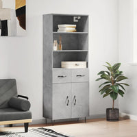 Credenza Grigio Cemento 69,5x34x180 cm in Legno Multistrato 3200549