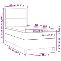 Giroletto a Molle con Materasso Nero 80x200 cm inTessuto cod mxl 57142