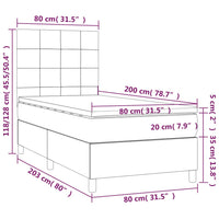 Giroletto a Molle con Materasso Marrone Scuro 80x200 cm Tessuto 3141732