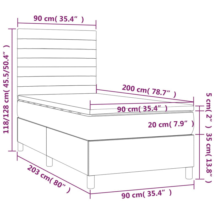 Giroletto a Molle con Materasso Tortora 90x200 cm inTessuto 3141829