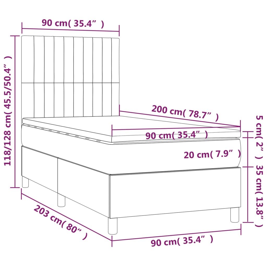 Giroletto a Molle con Materasso Tortora 90x200 cm inTessuto cod mxl 60513