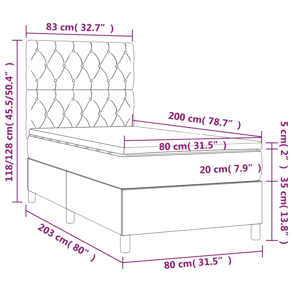 Giroletto a Molle con Materasso Blu 80x200 cm inTessuto 3141975