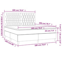 Giroletto a Molle con Materasso Marrone Scuro 180x200cm Tessuto 3142036