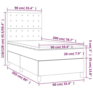 Giroletto a Molle con Materasso Marrone Scuro 90x200 cm Tessuto cod mxl 32265