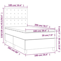 Giroletto a Molle con Materasso Marrone Scuro 100x200cm Tessuto 3142076