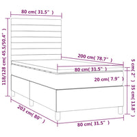 Giroletto a Molle con Materasso Marrone Scuro 80x200 cm Tessuto cod mxl 60917