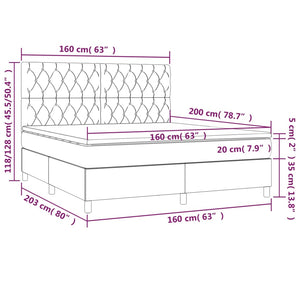 Giroletto a Molle con Materasso Blu 160x200 cm in Tessuto cod mxl 73202