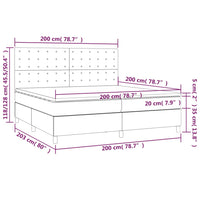 Giroletto a Molle con Materasso Marrone Scuro 200x200cm Tessuto 3142684