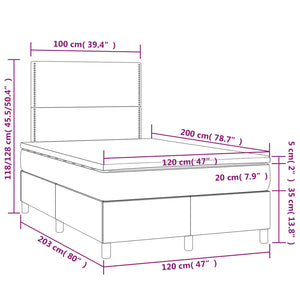 Giroletto a Molle con Materasso Grigio 120x200 cm in Similpelle cod mxl 54951