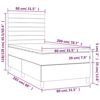 Giroletto a Molle con Materasso Blu Scuro 80x200 cm in Velluto 3143053