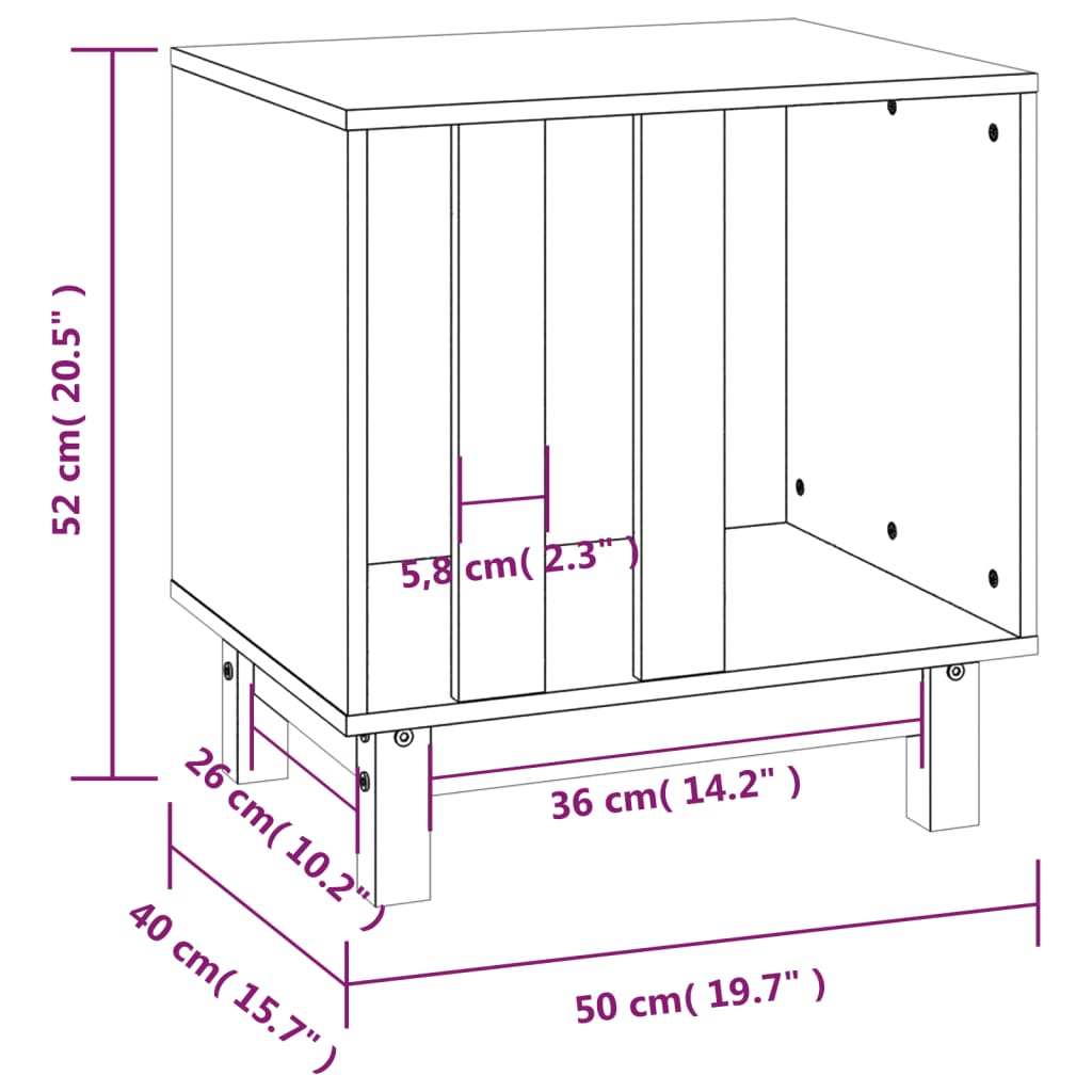 Casetta per Cani 50x40x52 cm in Legno Massello di Pino 822471