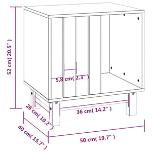 Casetta per Cani Nero 50x40x52 cm in Legno Massello di Pino cod mxl 65725