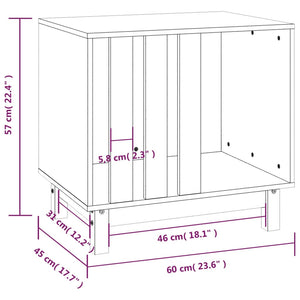 Casetta per Cani grigio 60x45x57 cm in Legno Massello di Pino cod mxl 77214