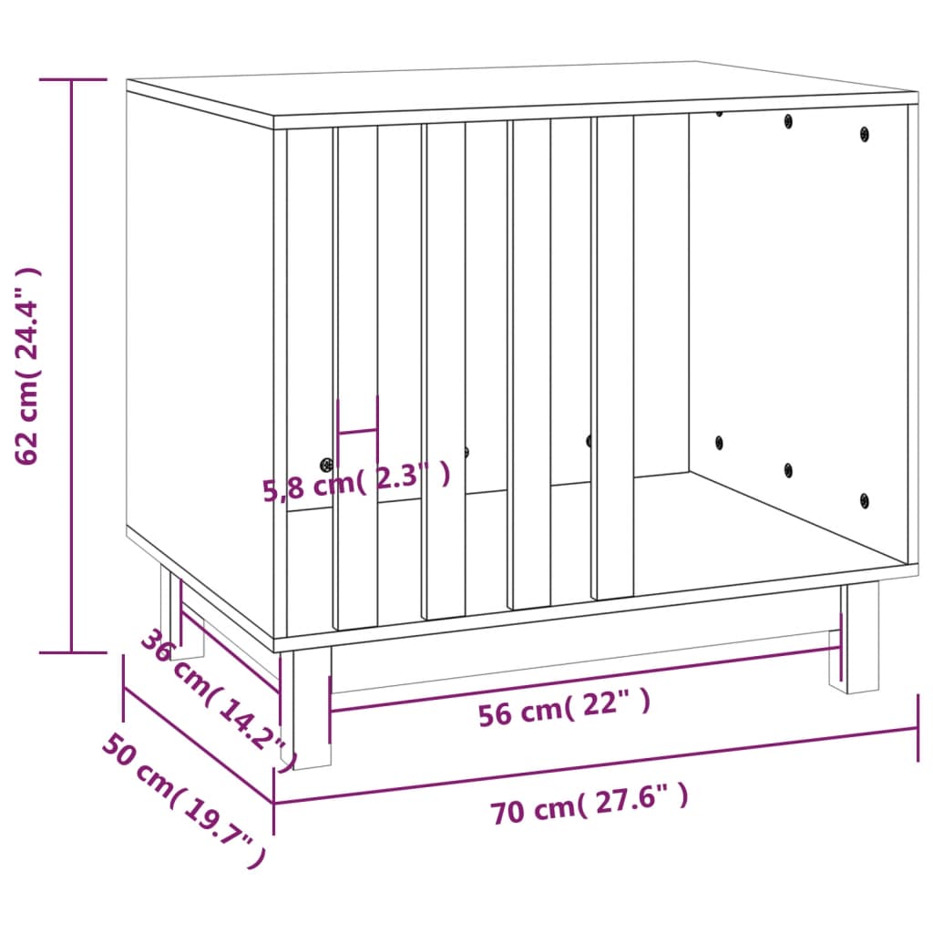 Casetta per Cani 70x50x62 cm in Legno Massello di Pino cod mxl 69316