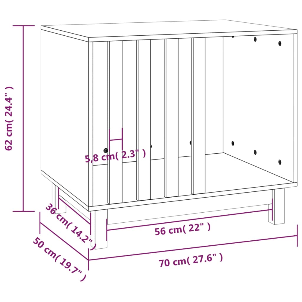 Casetta per Cani Miele 70x50x62 cm in Legno Massello di Pino cod mxl 61665