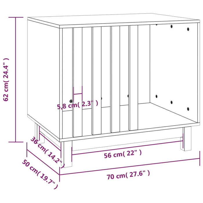 Casetta per Cani Miele 70x50x62 cm in Legno Massello di Pino 822484