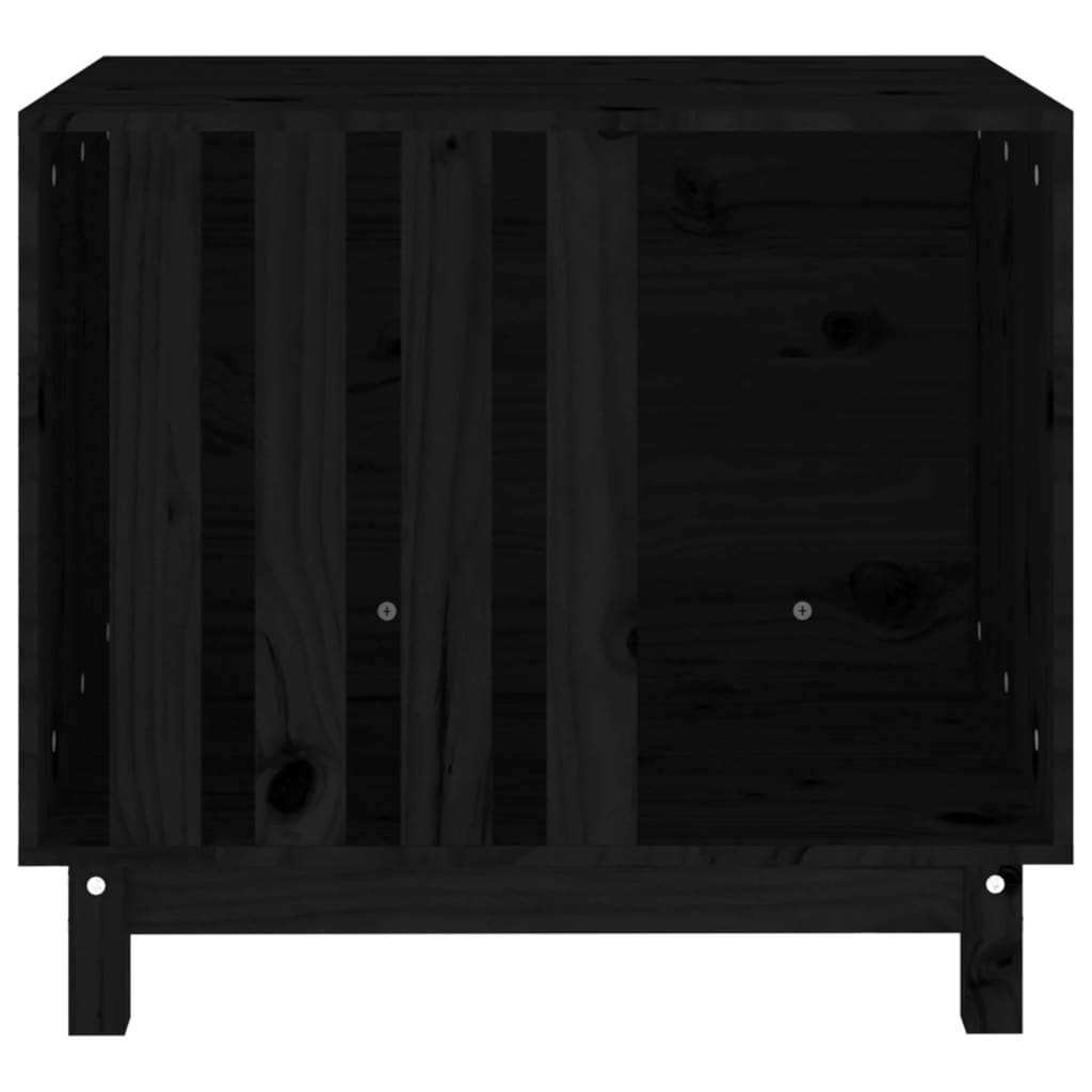 Casetta per Cani Nero 70x50x62 cm in Legno Massello di Pino cod mxl 75883