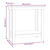 Banco da Lavoro Nero 80x50x80 cm in Legno Massello di Pino