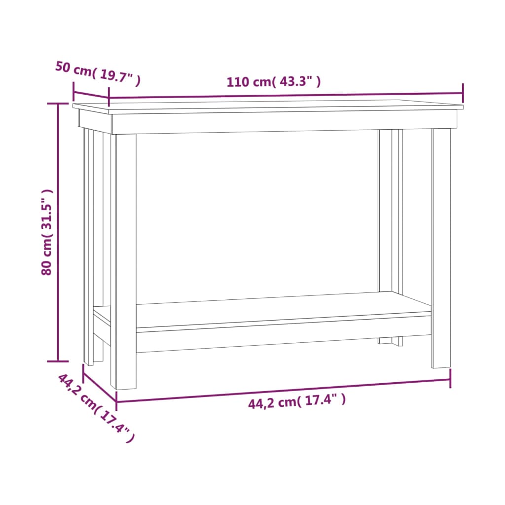 Banco da Lavoro 110x50x80 cm in Legno Massello di Pino cod mxl 9968