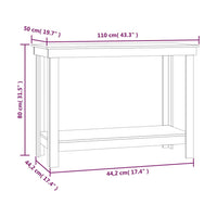 Banco da Lavoro 110x50x80 cm in Legno Massello di Pino cod mxl 9968