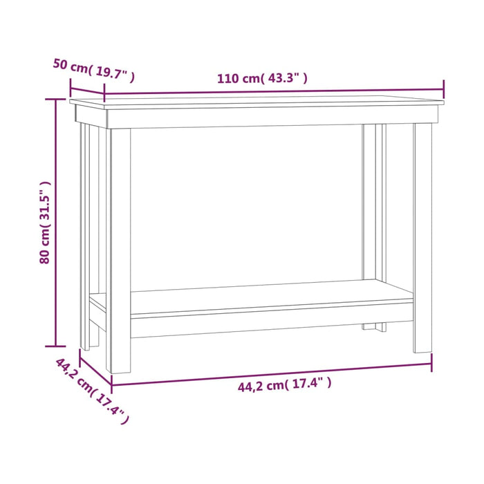 Banco da Lavoro Bianco 110x50x80 cm in Legno Massello di Pino