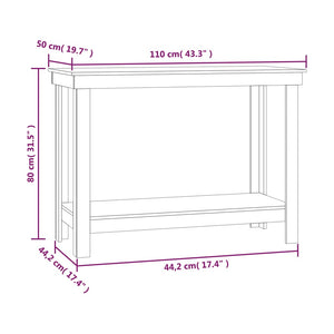 Banco da Lavoro Grigio 110x50x80 cm in Legno Massello di Pino 822503