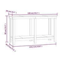 Banco da Lavoro 140x50x80 cm in Legno Massello di Pino cod mxl 12611