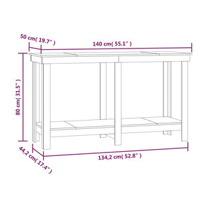 Banco da Lavoro 140x50x80 cm in Legno Massello di Pino cod mxl 12611