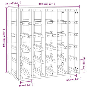 Portavini 58,5x33x60,5 cm in Legno Massello di Pino 822526