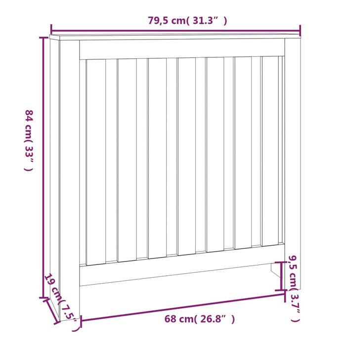 Copertura Termosifone Bianca 79,5x19x84 cm Legno Massello Pino cod mxl 76962