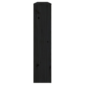 Copertura Termosifone Nera 153x19x84 cm Legno Massello di Pino 822580