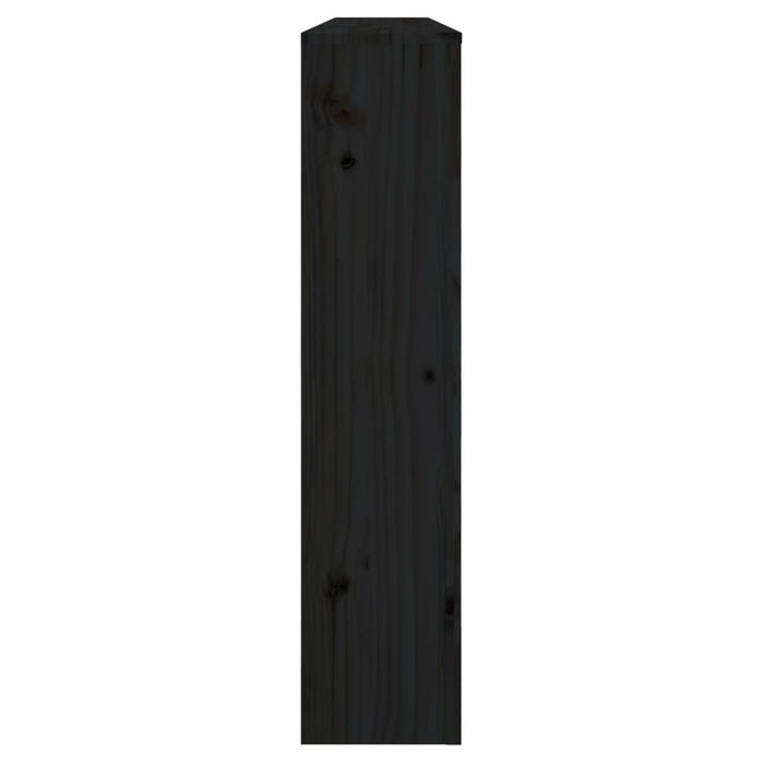 Copertura Termosifone Nera 153x19x84 cm Legno Massello di Pino 822580