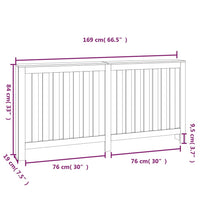 Copertura Termosifone Grigia 169x19x84 cm Legno Massello Pino cod mxl 60617