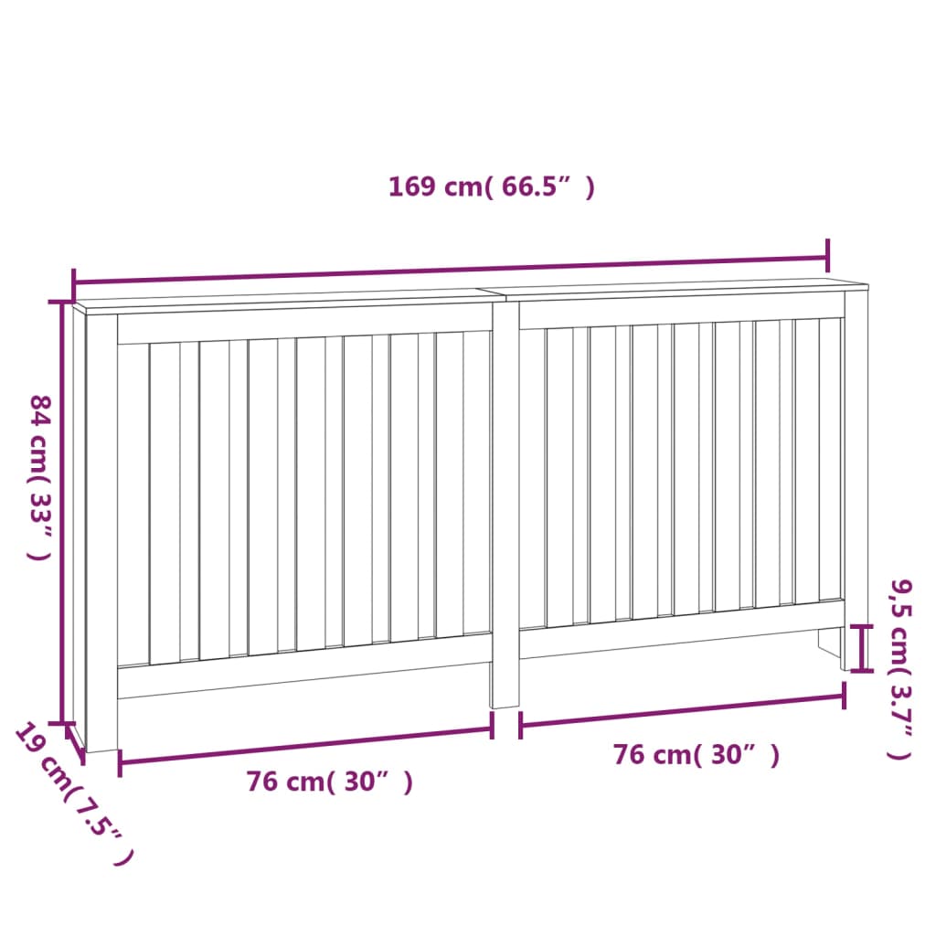 Copertura Termosifone Miele 169x19x84 cm Legno Massello Pino cod mxl 60625