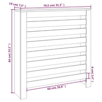 Copertura Termosifone 79,5x19x84 cm Legno Massello Pino 822591