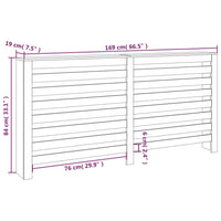 Copertura Termosifone Grigia 169x19x84 cm Legno Massello Pino cod mxl 78471