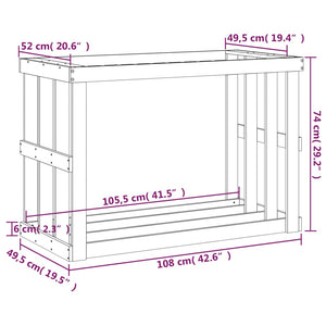 Portaceppi da Esterno Miele 108x52x74 cm Legno Massello di Pino cod mxl 15578