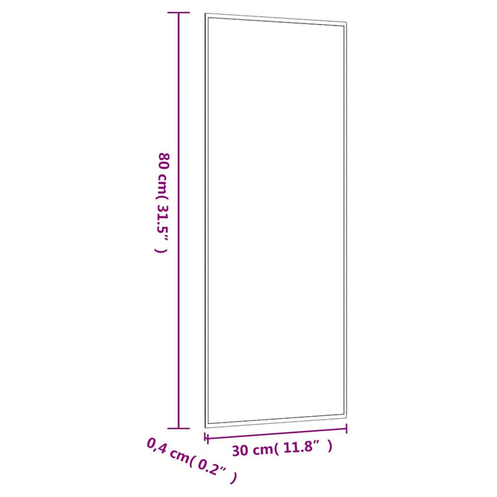 Specchio da Parete 30x80 cm Vetro Rettangolare 350444