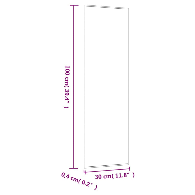 Specchio da Parete 30x100 cm Vetro Rettangolare 350445