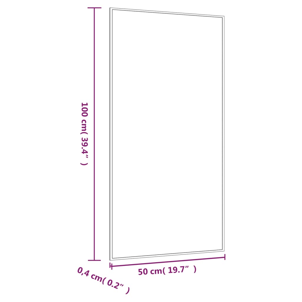 Specchio da Parete 50x100 cm Vetro Rettangolare 350451