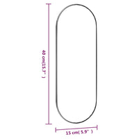 Specchio da Parete 15x40 cm Vetro Ovale 350452