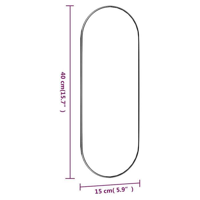 Specchio da Parete 15x40 cm Vetro Ovale 350452