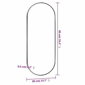 Specchio da Parete 40x90 cm Vetro Ovale 350457