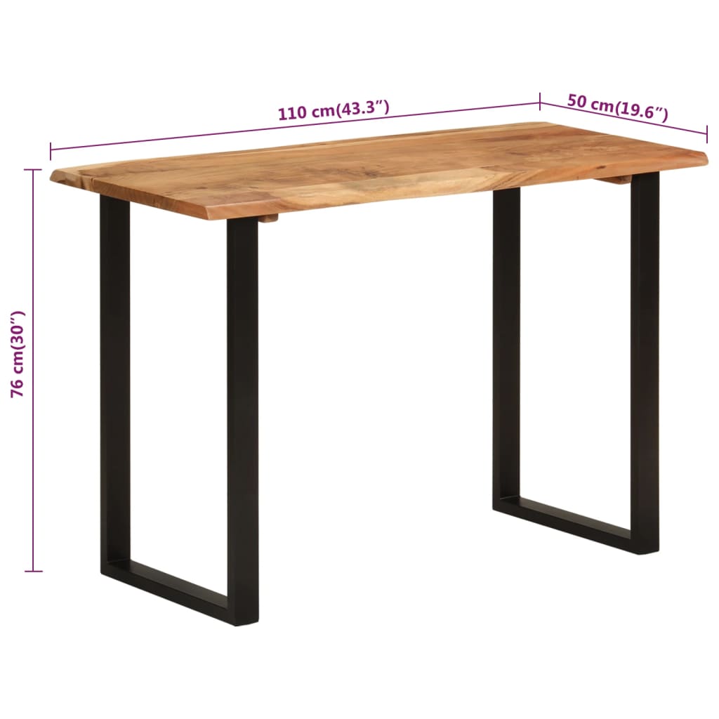 Tavolo da Pranzo 110x50x76 cm Legno Massello di Acacia cod mxl 48093