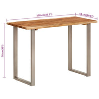 Tavolo da Pranzo 110x50x76 cm Legno Massello di Acacia cod mxl 13686