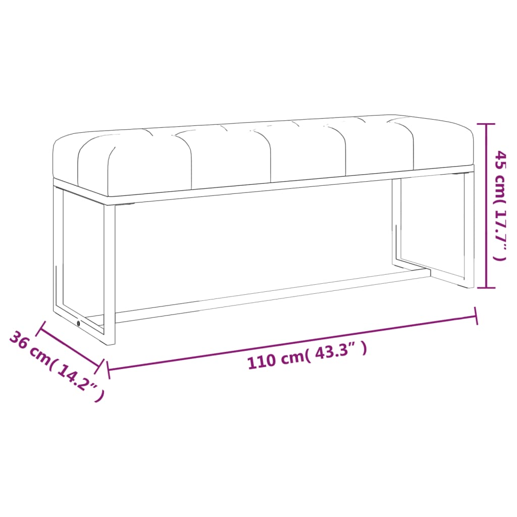 Panca Verde Scuro 110x36x45 cm in Velluto 350601